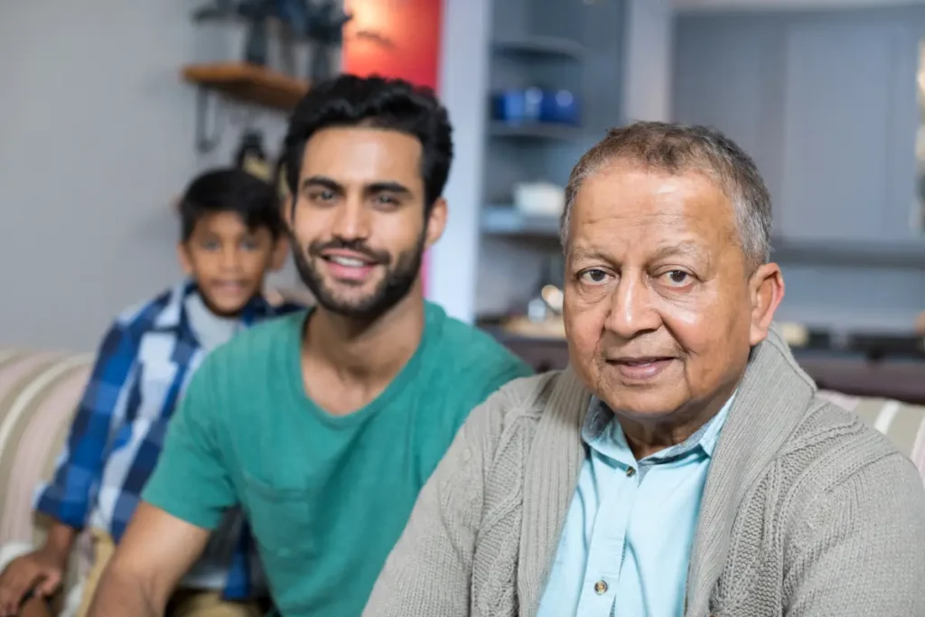 An intergenerational family portrait, illustrating the flow of love across generations.
